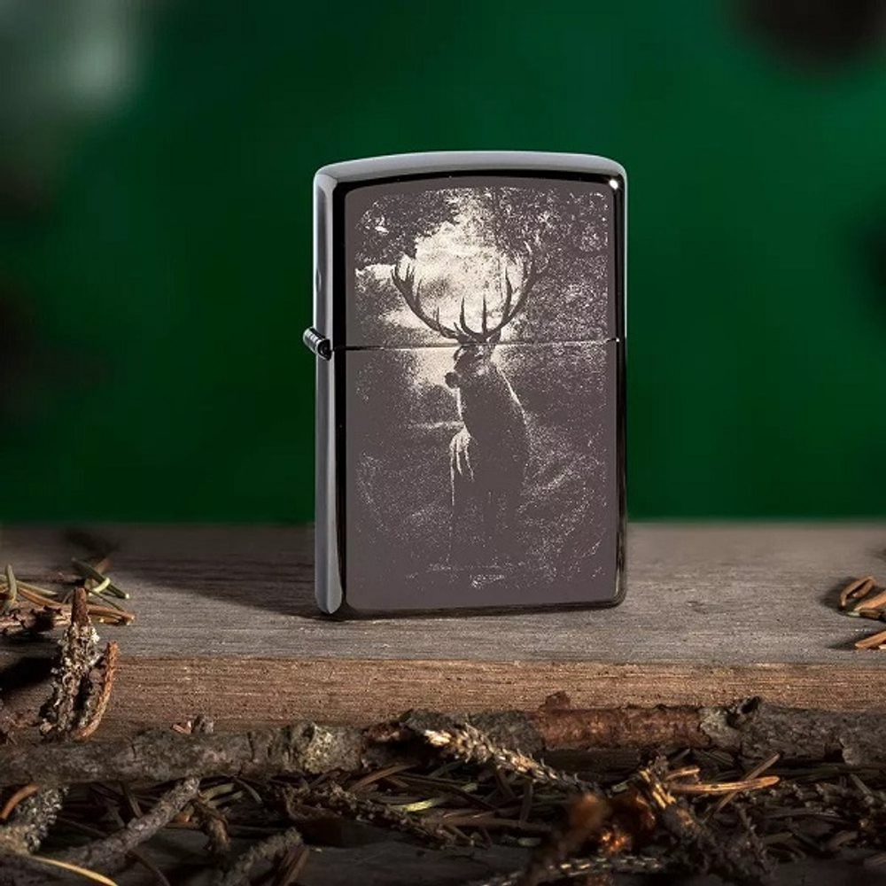Зажигалка черная глянцевая Zippo 49059 с покрытием Black Ice