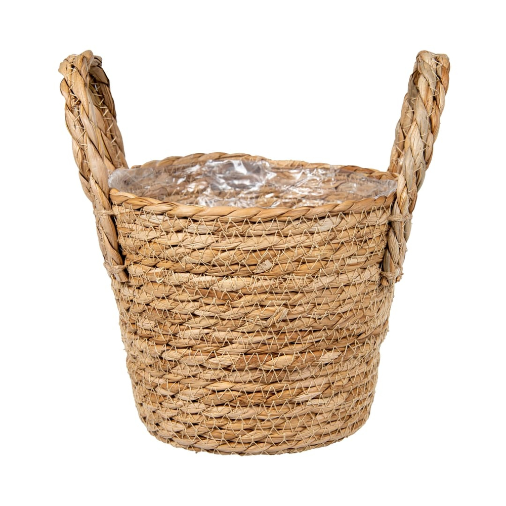 Кашпо плетеное "Сафари" с ручками, Д175 Ш175 В160, натуральный Lishan-07 S