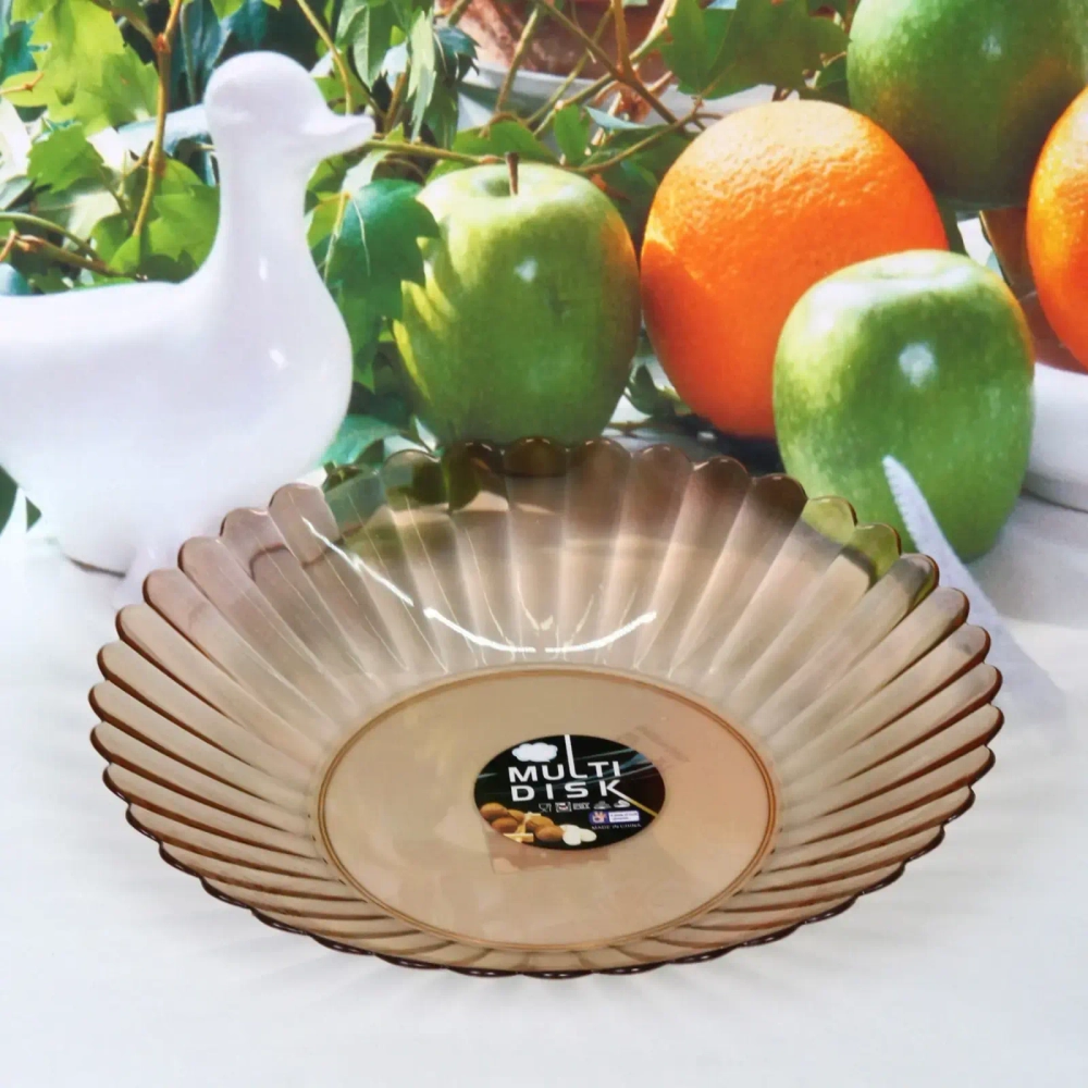 Тарелка пластиковая «Мадлен» 23см ромашка, бежевая