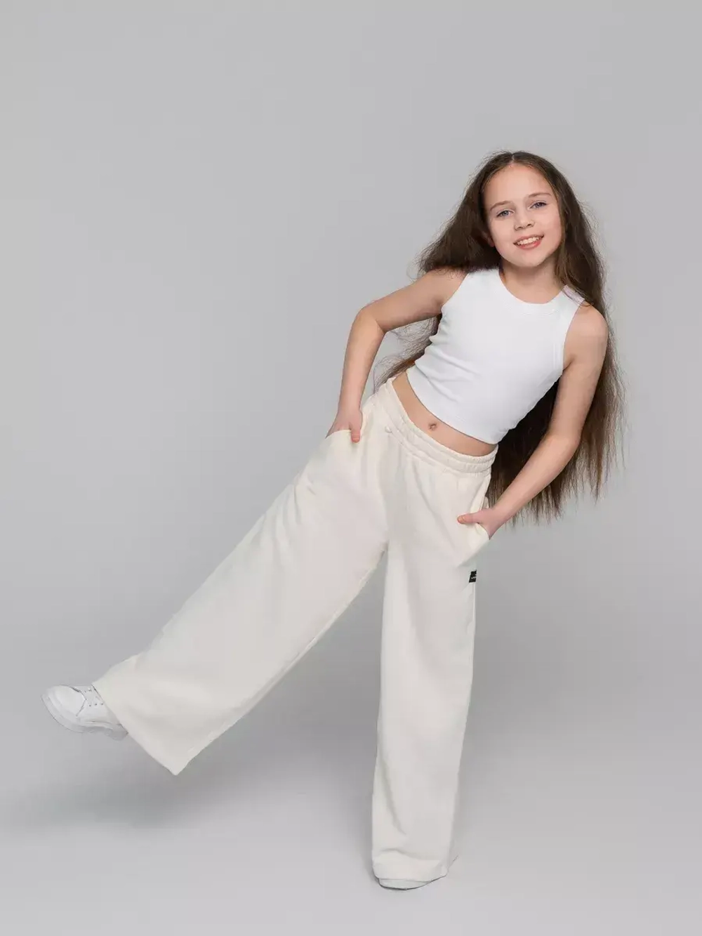 Брюки трубы детские осенние