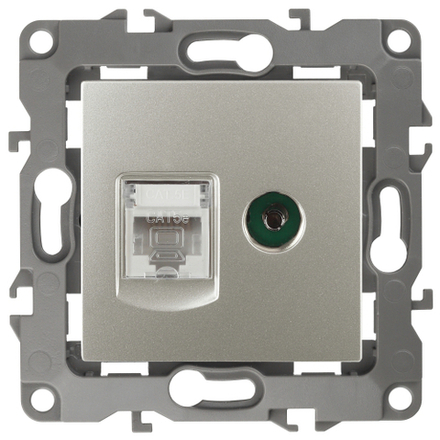 Розетка ЭРА Серия 12 12-3110-15 комбинированная RJ45+TV IP20 перламутр