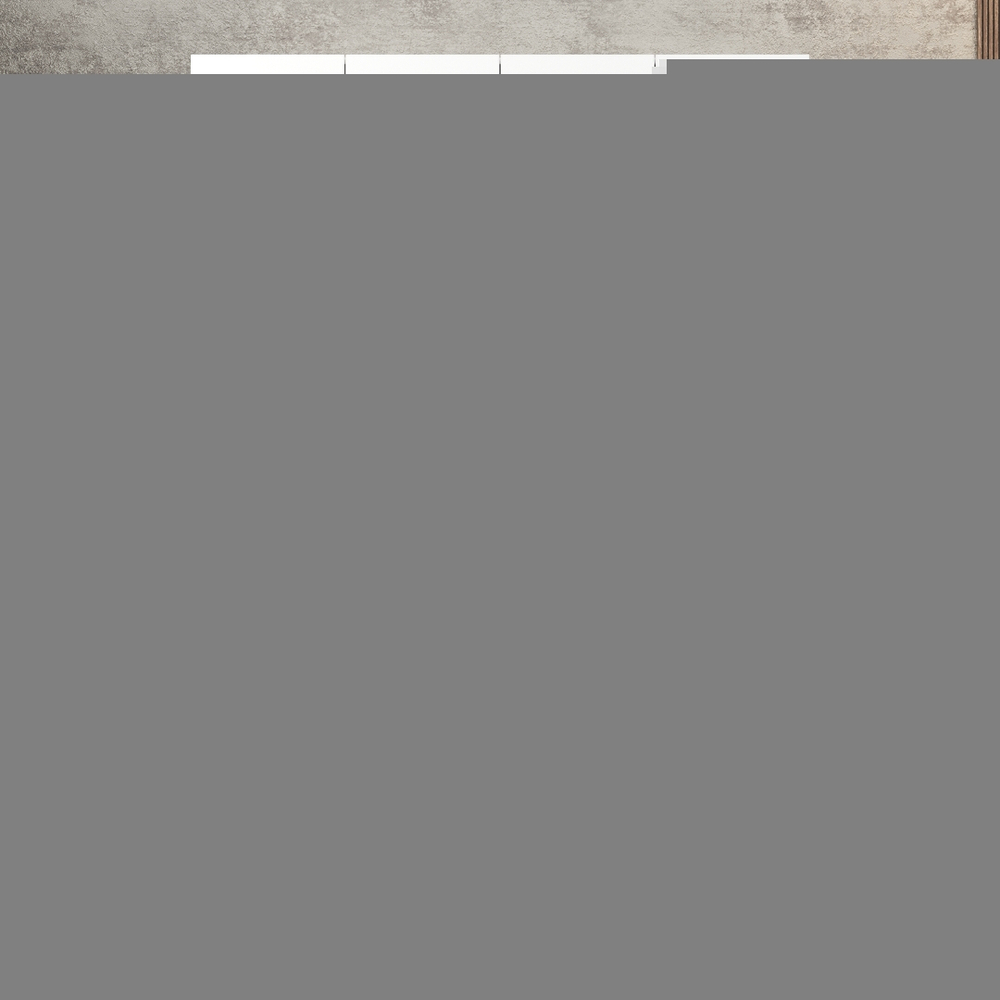 Шкаф Агератум МДФ четырехсекционный с антресолью в белой эмали - Белый Фасадный 0101  210*50*220