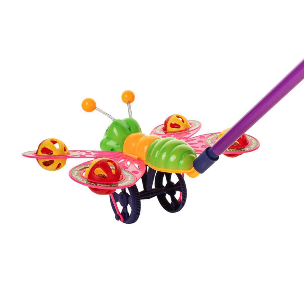 Каталка на палке Бабочка 51см, пакет 336