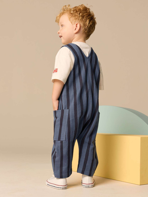 Комбинезон летний и футболка в комплекте для мальчика Next E60-790, Темно-синий, Белый