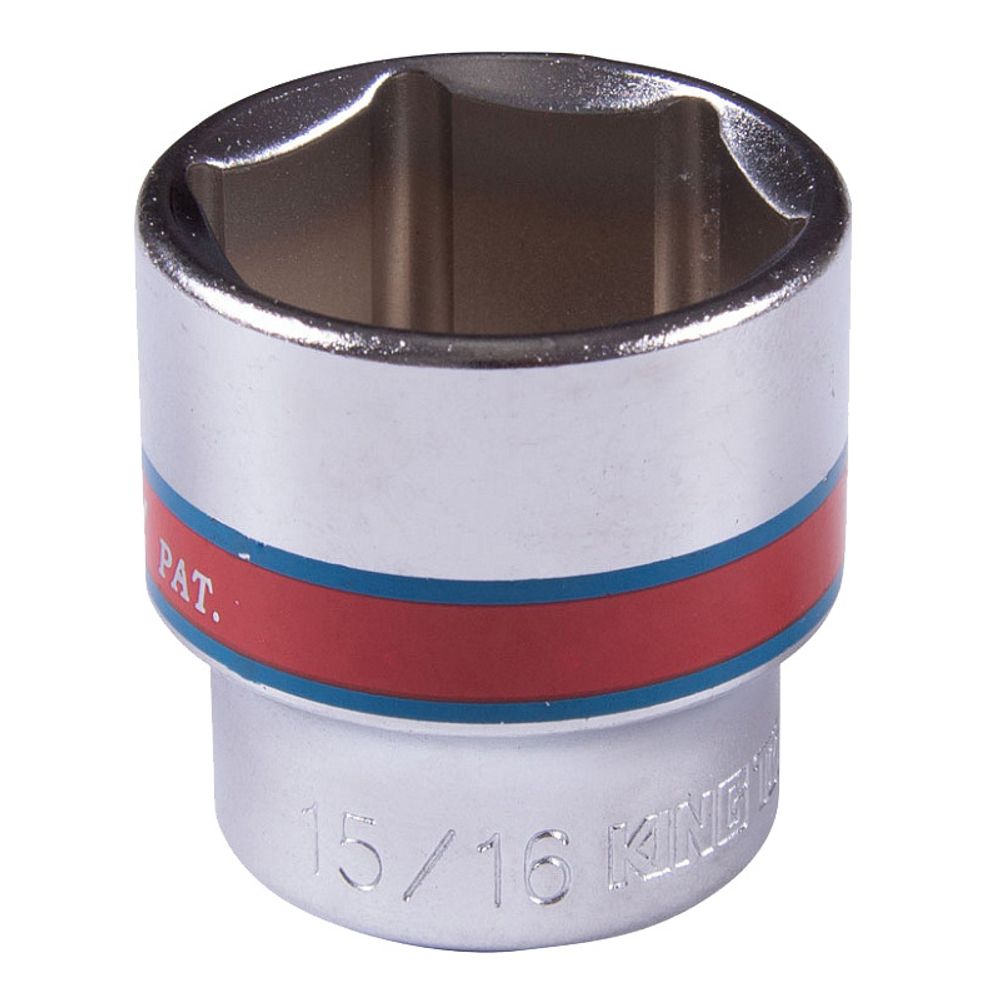 KING TONY (333530S) Головка торцевая стандартная шестигранная 3/8&quot;, дюймовая 15/16&quot;