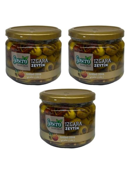 Оливки зеленые Sosero на гриле, 290 г, 3 шт