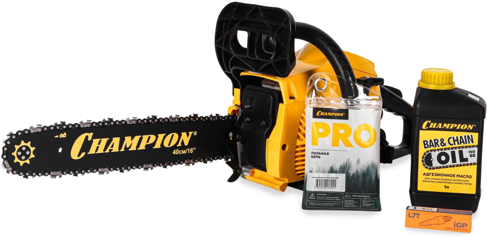 Бензопила CHAMPION 237-16"-3/8-1,3-56 (1,5кВт 37,2 см³ легкий старт 4,7кг)