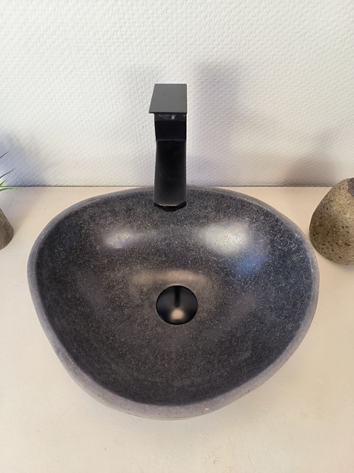 Раковина из речного камня RS-65960 39х33х14 из натурального камня