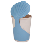 Ведро для мусора 10л с педалью, светло бежевый-синий