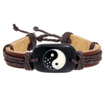 Фенечка - 40 Инь-Ян (коричневая)