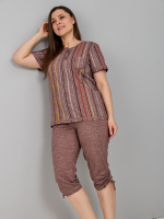 Пижама с бриджами КД-61/рогожкакоричневый-цепочка