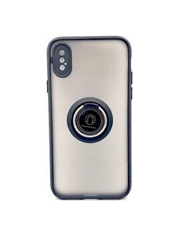 Чехол на iPhone X / XS / айфон, противоударный, с кольцом, подставкой, прозрачный