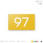 Табличка с номером 97 на дверь квартиры, для офиса, кабинета, аудитории, склада, желтая 120х70 мм, Айдентика Технолоджи