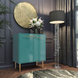 Комод Арт Колор Стайл Голд с 2 полками Пастельно-синий