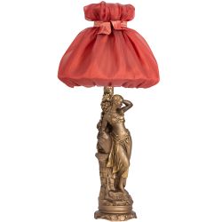 Настольная лампа Девушка с кувшином Бронза с абажуром Мадлен Роза