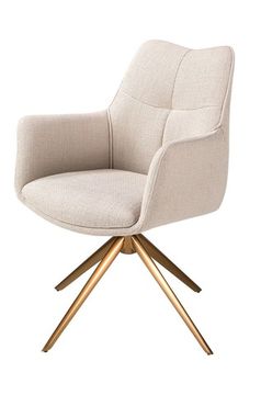 Поворотное кресло 4237 из кремовой ткани