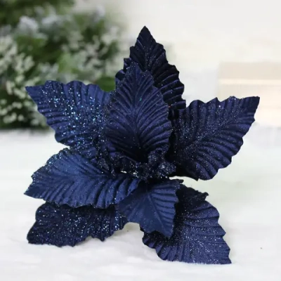 Украшение новогоднее «Пуансеттия - Вечер» 25 см, Сапфир