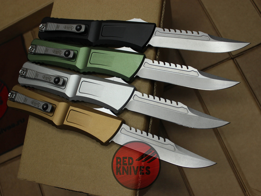 Нож Microtech Troodon 3 BOWIE Bronze - рукоять бронзовый алюминий