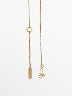 Massimo Dutti Мини-ожерелье с подвеской из кружева, золотистый