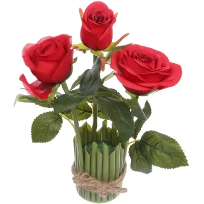 Цветочная композиция «Весенняя рапсодия» 14*23см Роза красная