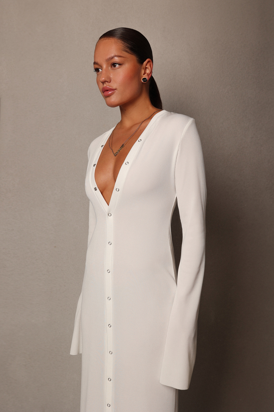 Платье-кардиган на кнопках