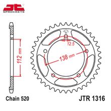 JT JTR1316.43 звезда задняя (ведомая), 43 зуба