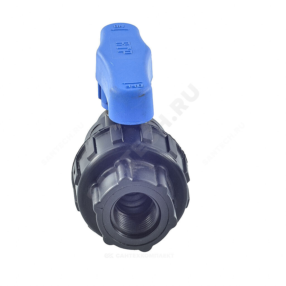 Кран шаровой компрессионный ПЭ 1/2"x1/2" ВР/ВР Ру10 RTP (РосТурПласт) 17357