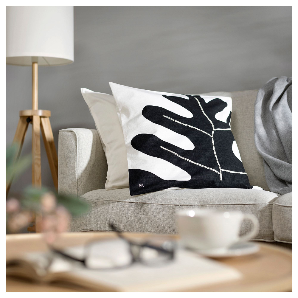 Чехол на подушку IKEA SMAFROSSORT, Бежевый с рисунком, 50x50 см