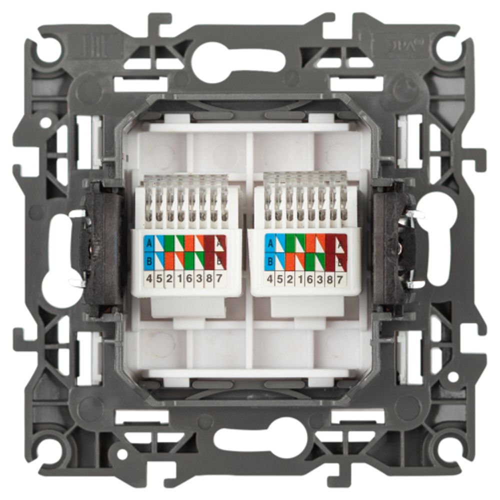 Розетка ЭРА Серия 12 12-3108-01М информационная двойная 2XRJ45 белый матовый