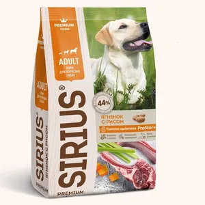 Сухой корм Sirius для взрослых собак с ягненком и рисом
