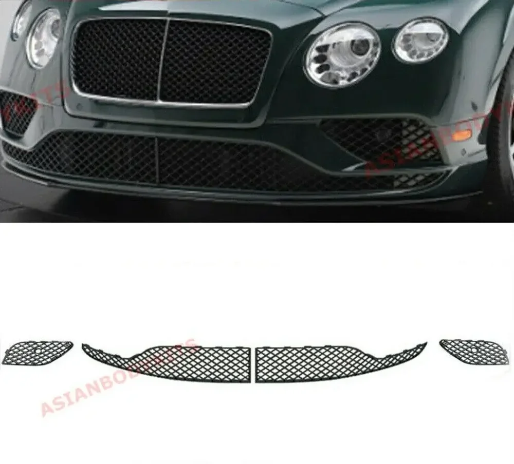 Черные решетки переднего бампера для Bentley Continental GT GTC 2016-2018 Бентли Континенталь