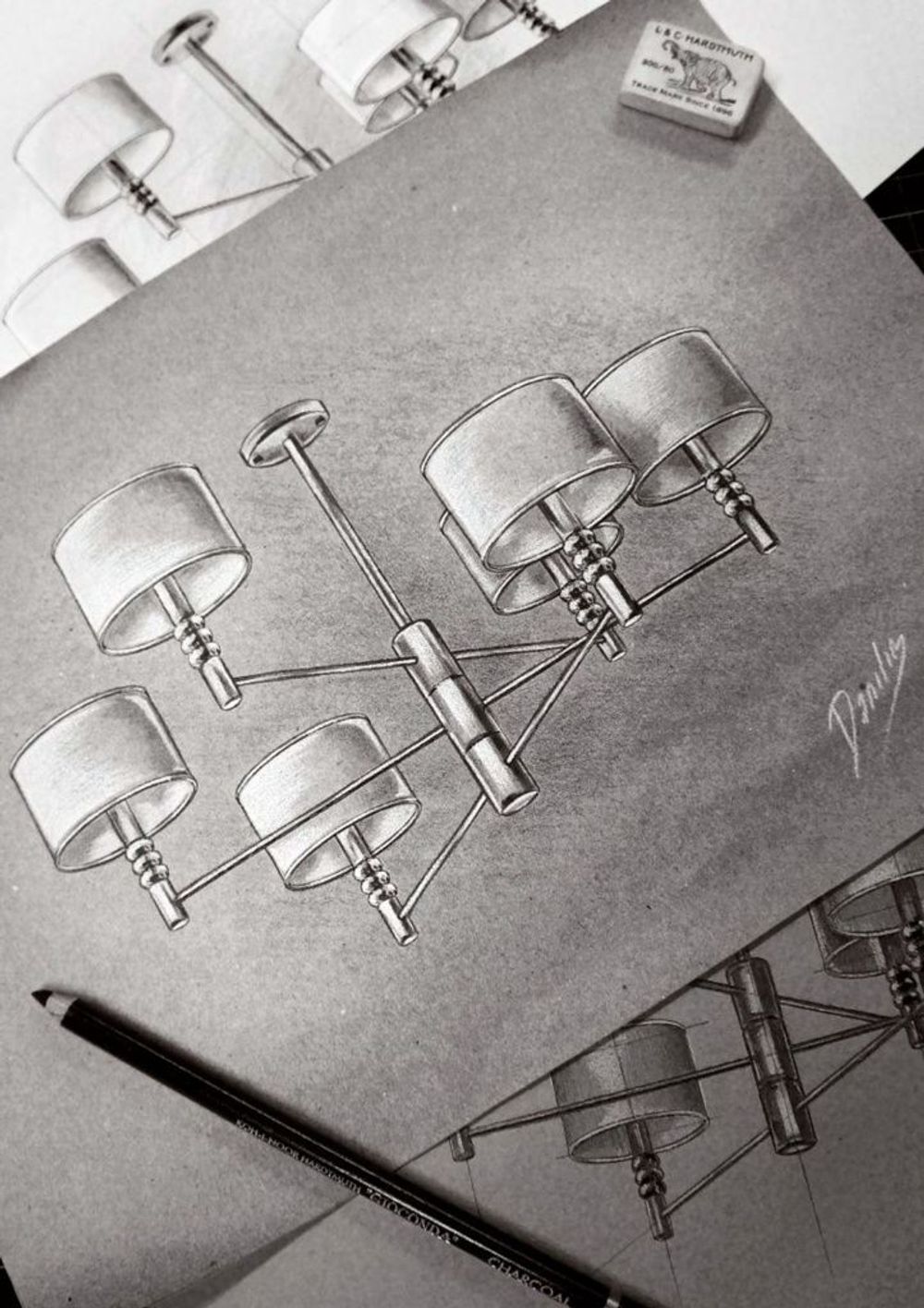 Люстра на штанге Maytoni Lincoln MOD527PL-06N