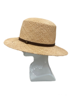 Канотье рафия с коричневым ремешком