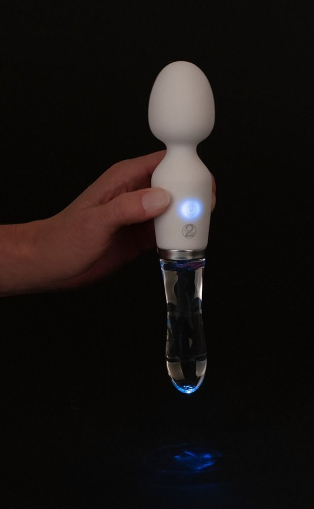 Двусторонний вибратор Wand LED - 21,5 см.