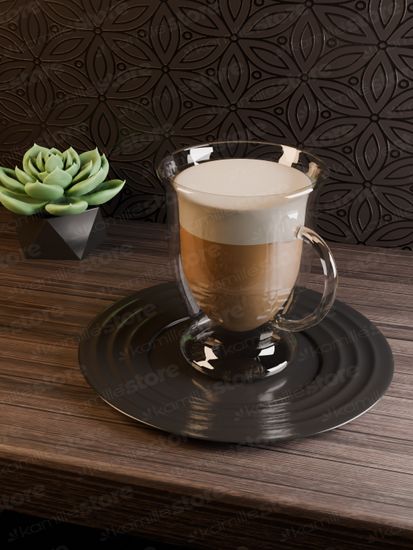 Набор стеклянных чашек 2 шт. 370 мл. Kamille KM 9014 с двойными стенками