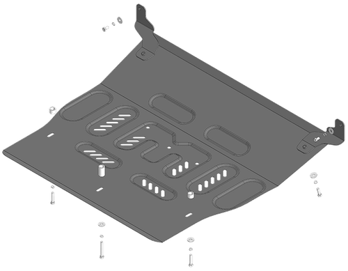 Защита картера двигателя, КПП. 2 мм, Сталь. для Volkswagen Atlas 2017-2020, Motodor.72710
