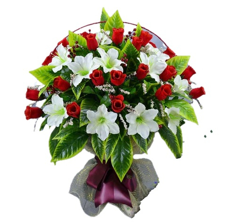 Корзина "Лилия с розами"