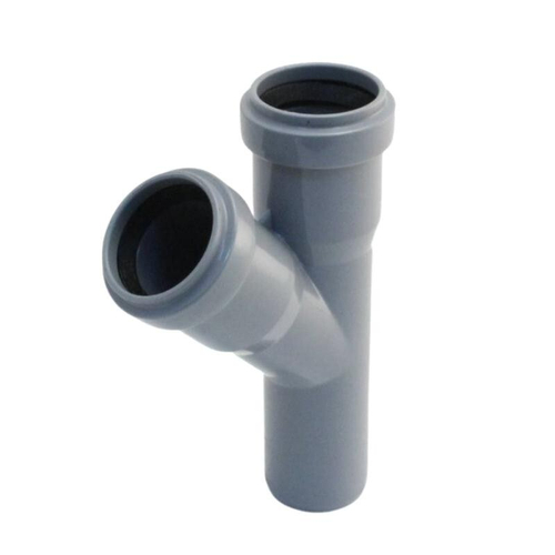Тройник ПП (полипропилен) для канализации косой 45гр. Дн 110-50 с уплотнительными кольцами, Ростурпласт