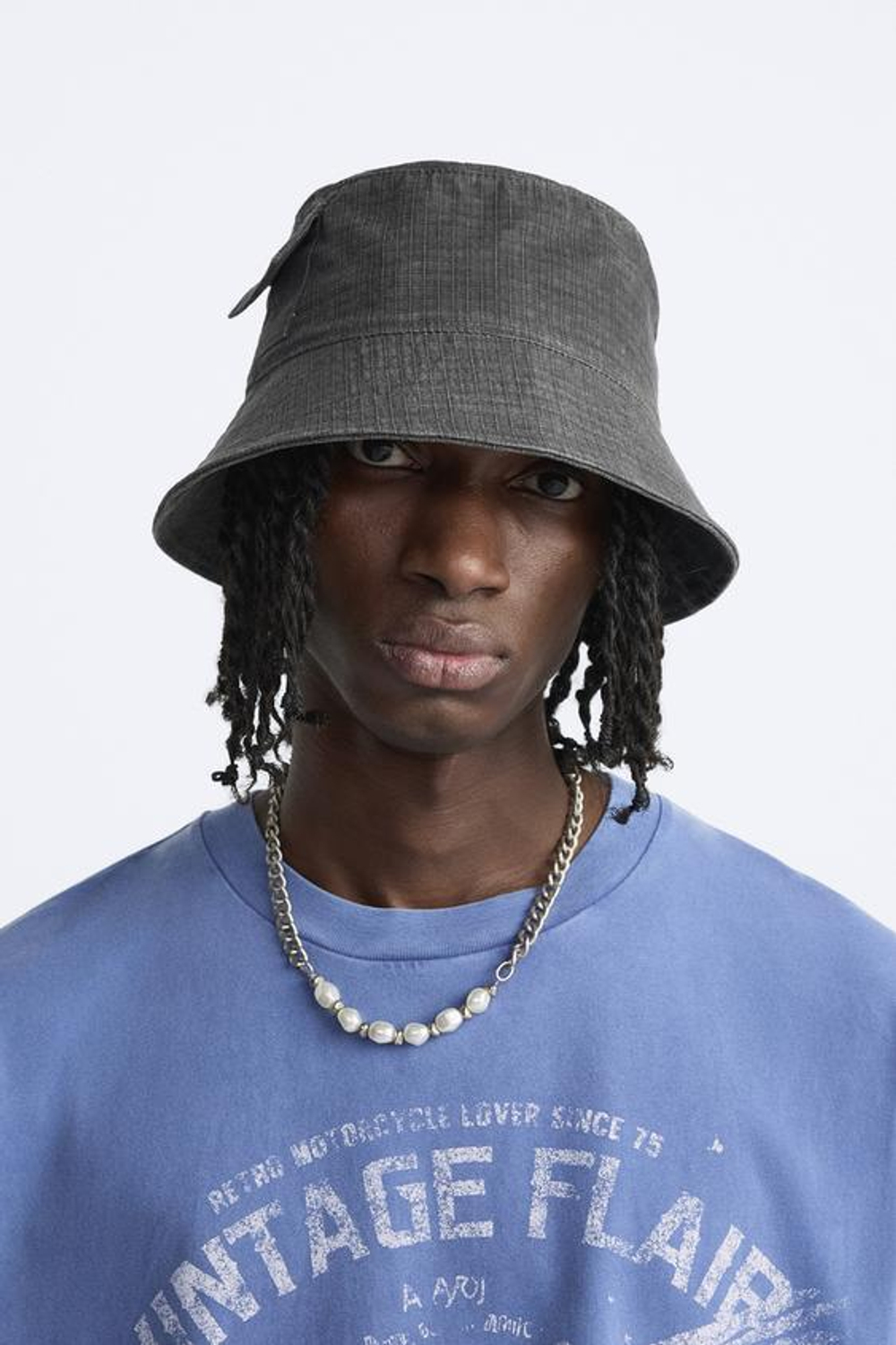 ZARA ПАНАМА С КАРМАНОМ, АНТРАЦИТОВО-СЕРЫЙ