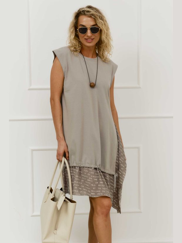 Платье с воланами буквы, серый