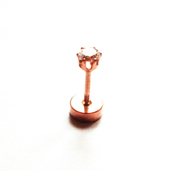 Микроштанга ( 6 мм) для пирсинга уха с кристаллом 3 мм. Медицинская сталь.