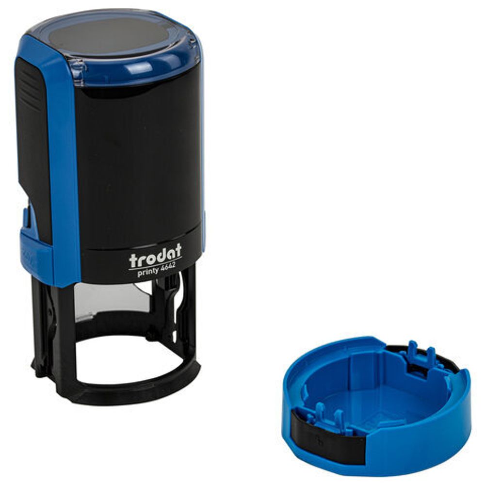 Оснастка для печатей, оттиск D=42 мм, синий, TRODAT 4642 PRINTY 4.0, корпус синий, крышка, подушка, 66584