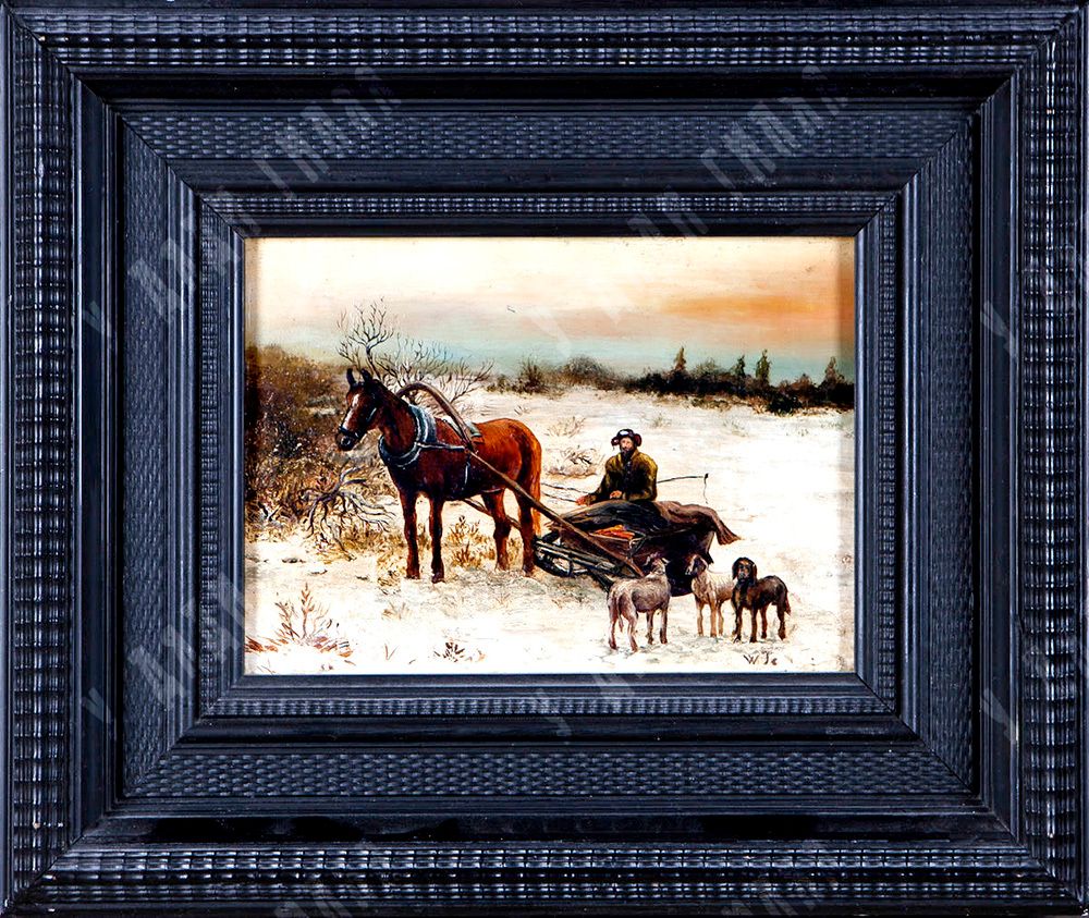 По картине Анри ван Себена (1825–1913) «На коньках по замершему каналу». Масло. XIX в.