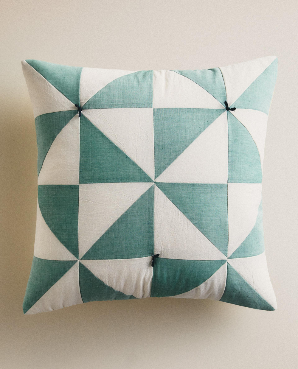Zara Home наволочка декоративная из хлопка, зелёный, 45x45 см · 0615/007