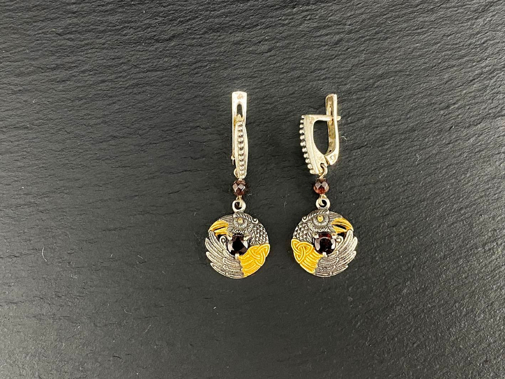 Серьги длинные "Вещие вОроны".