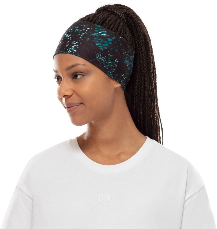 Повязка на голову спортивная Buff Headband CoolNet Speckle Black Фото 2