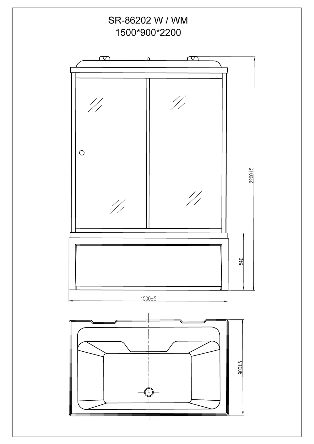 Душевая кабина Orans OLS-SR86202WM