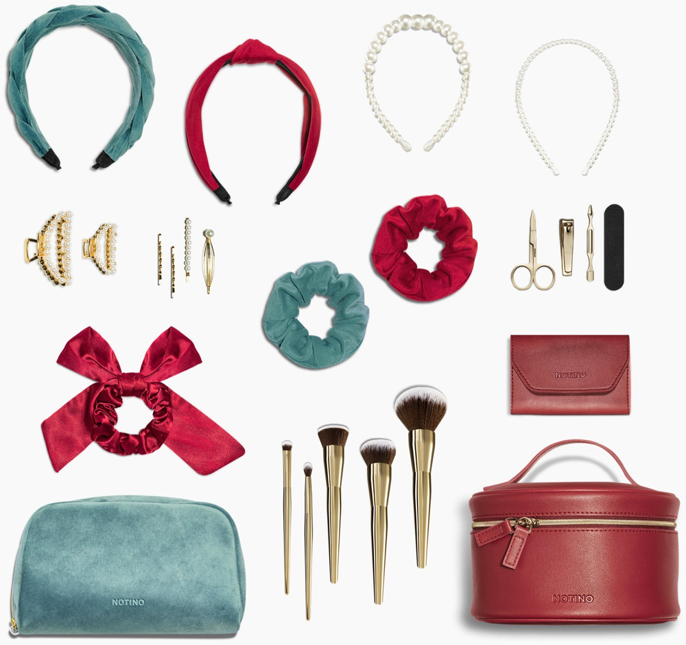 Notino Grace Collection Make-up brush set with cosmetic bag - набор кистей с косметикой /   / GTIN 2800011151122
