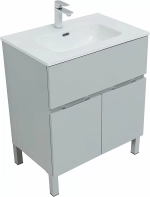 Тумба с раковиной Aquanet Алвита New 303899 70 серый