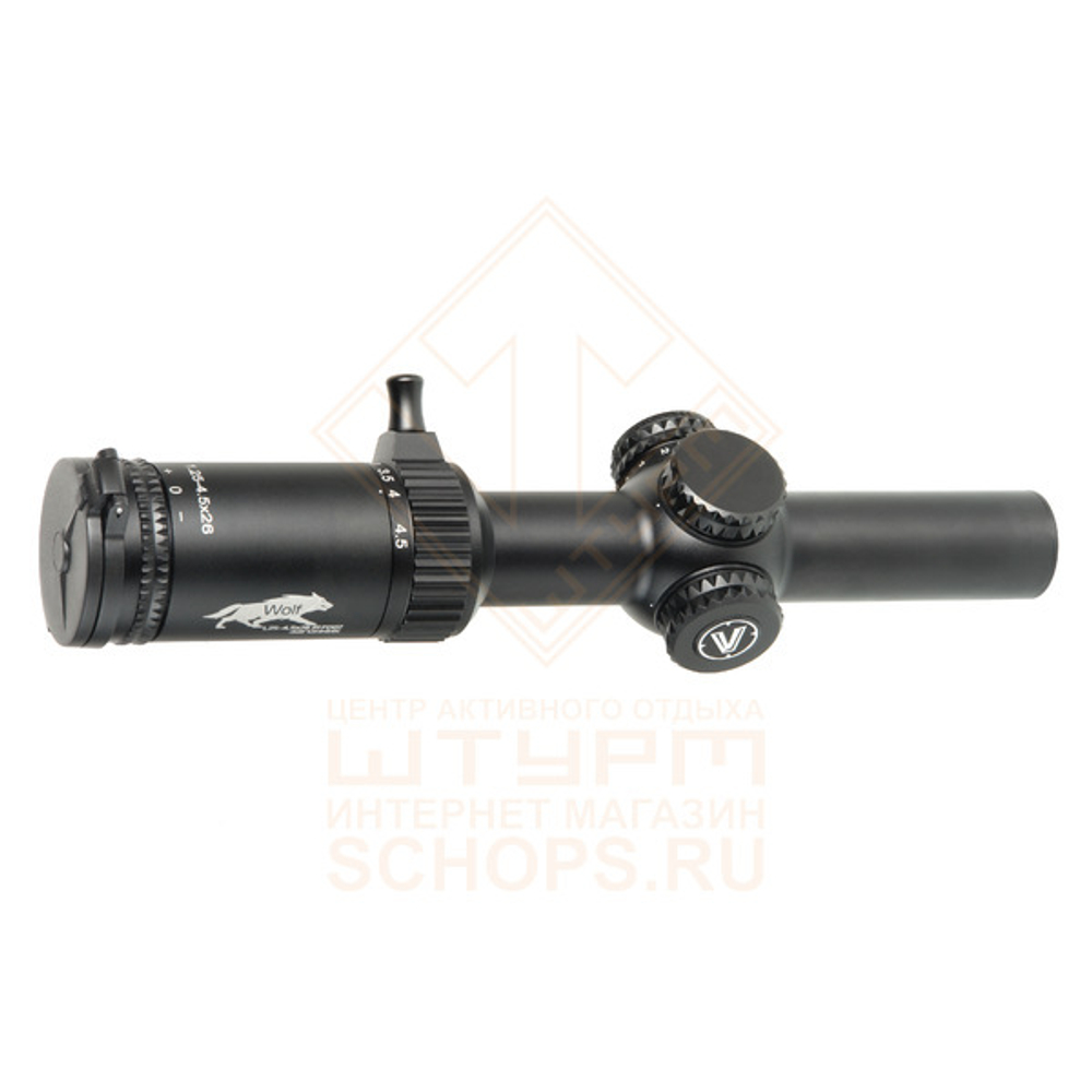 Прицел оптический Veber Wolf 1,25-4,5x26 IR FD07 загонник